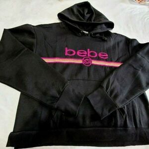 BEBE Sport  Black Hoodie with Sequin logo NWT XL 899